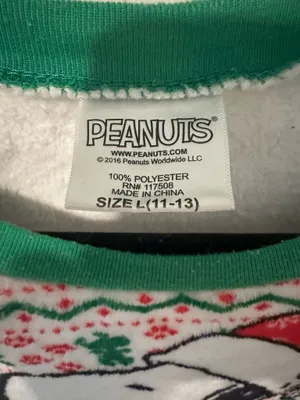 Peanuts Christmas Snoopy Pullover Size L thumbnail 2