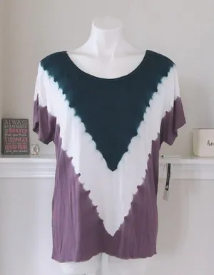 Nanette Lepore Tee Swing Tie Dye Top in Paradise Purple, Size L New w/Tag thumbnail 1