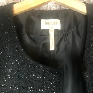 Laundry by Shelli Segal Black Metallic Tweed Blazer thumbnail 5