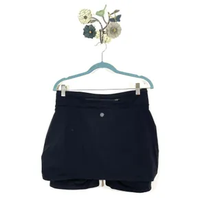 Athleta Women's Contender 2 in 1 Black Short & Skirt Size M Black Zip Pocket thumbnail 7