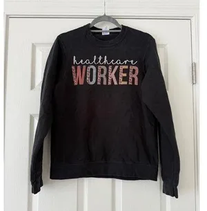 Healthcare Worker Sweatshirt small Black thumbnail 1