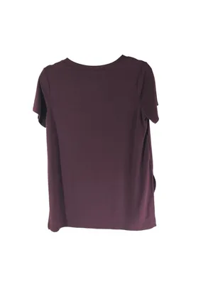 Halogen Womens Plum Short Sleeve High-Low Curved Hem Tunic Top Size S thumbnail 2
