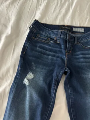 Dark Wash Low Rise Destroyed Jeggings thumbnail 4