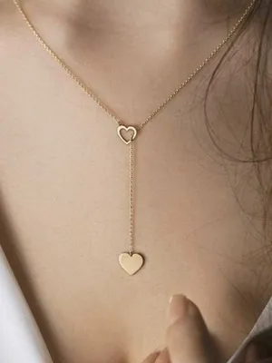 Heart Detail Lariats Necklace thumbnail 1