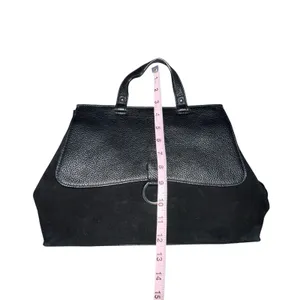 Rebecca Minkoff Medium Keith‎ Suede & Leather Satchel Handbag Crossbody Black thumbnail 7