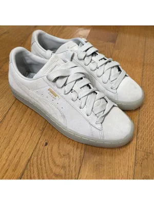 Size 8.5 US Women’s PUMA Suede Gray Suede Low Top Lace-Up Sneakers thumbnail 7