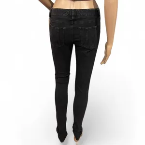 Alice + Olivia Black Low-rise Skinny Jeans Size 2 Boho Style EUC thumbnail 5