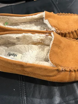 Plush-Lined Casual Moccasin Slippers in Camel Tan thumbnail 5