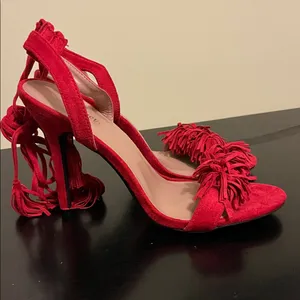 Forever Rubina 57 Fringe Open Toe High Heel Sandals thumbnail 2
