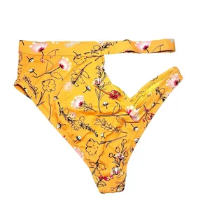 Ris-K Wildflower Floral Garden High Rise Cut Out Bikini Bottom Small Made in USA thumbnail 2