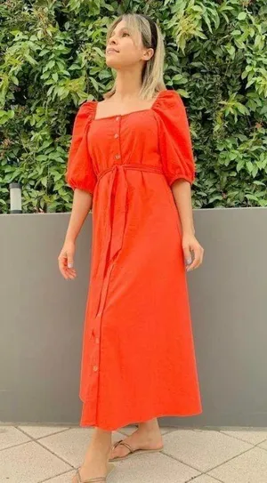H&M Red Orange Dress thumbnail 1