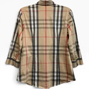 Burberry London Archive Nova Check Button Front‎ Shirt Womens M Cotton Stretch thumbnail 2