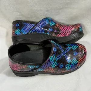Dansko Womens Professional Color Weave Patent Leather Clog Shoes Sz 38 (7.5-8) thumbnail 3