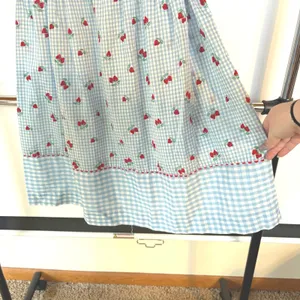 50s Baby Blue Gingham Dress Coquette Strawberry Cottagecore Picnic Retro Femme thumbnail 5
