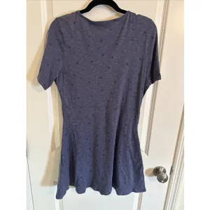 Toad&Co Cue Wrap Short Sleeve Organic Cotton Dress Blue Pattern Medium thumbnail 3