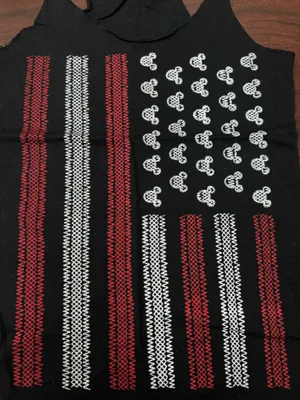 Disney Mickey Mouse American Flag Racerback Black Tank Top Size Small thumbnail 2