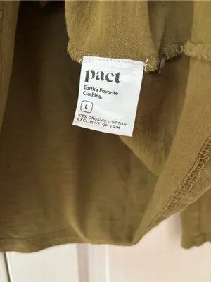 Pact‎ Women's Lizard London Slub Henley Size Large Natural Fibers Featherweight thumbnail 5