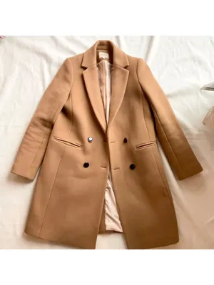 Sezane MANTEAU JOHNSON coat wool brown camel 34 US 2 bust 34 thumbnail 2