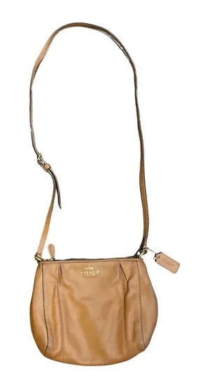 Coach Madison Pleated Leather Light Brown Crossbody Bag Style F52177 Y2K thumbnail 1