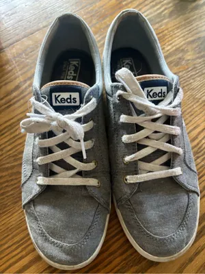 Keds Blue Grey Canvas Lace-Up Sneakers thumbnail 1