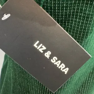 Liz & Sara sparkling shimmer green velvet mini dress size large NWT thumbnail 5