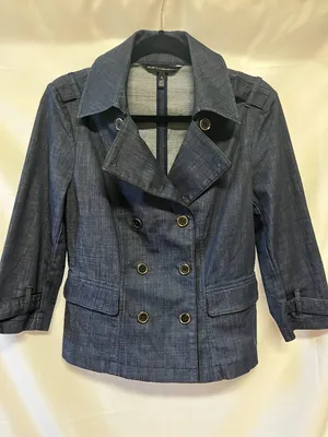 White House Black Market Denim Blazer, Women's Size 8 thumbnail 1