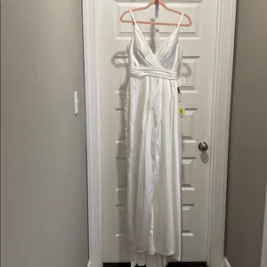 Mac Duggal White Satin Gown NWT Size 2‎ Style 12443 Formal Bridal Evening Dress thumbnail 4