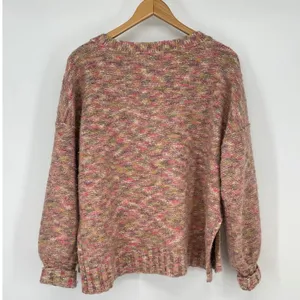 Pilcro‎ Anthropologie Deep V-Neck Oversided Spacedye Slouchy Sweater Size M thumbnail 3