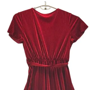 Velvet Wrap‎ Dress Red Large thumbnail 4
