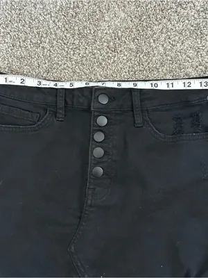 Altar'd State Black Denim Button Front High-Rise Skirt thumbnail 4