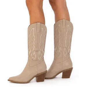 Billini Norva Western Cowboy Boots Blush Cream Size 10 Pointed Toe Mid-Calf thumbnail 2