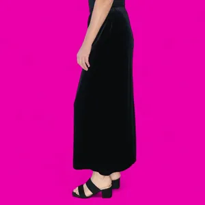 Vintage Carol Anderson Collection Black Velvet Midi Maxi Skirt thumbnail 3