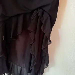 Bodycon Ruffles Double Layers Mesh Sexy Bodycon Party Dress small black thumbnail 2