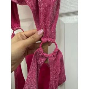 SKIMS Size 4x Magenta Pink Glitter Sparkle Swimsuit Sexy Cut Out Monokini NWT thumbnail 7