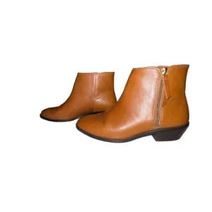 JCREW $228 Frankie Leather Ankle Boots Warm‎ Sepia Brown Size 7.5 Style e0537 thumbnail 2