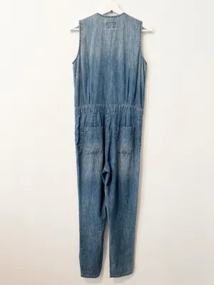 Current Elliott Jumpsuit Size XS Blue Chambray Denim Flight Suit Barn Ranch Wear thumbnail 12