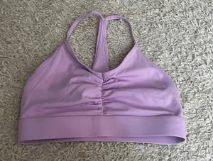 Light Purple Front Scrunch Sport Bra Size Medium thumbnail 1