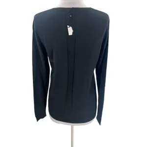 Cuyana Classic Cotton Cashmere V-neck‎ Sweater Black Size XS Silk Lightweight thumbnail 7
