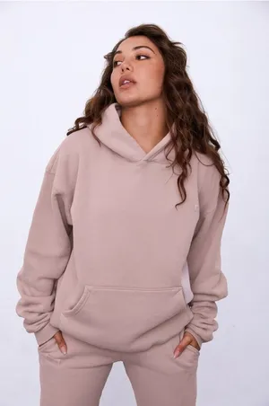 SET ACTIVE Hoodie Sweatshirt Size Large Dusty Rose Pink Loungewear Athleisure thumbnail 1