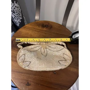 Vintage Sequin Beaded Pearl Clutch Bag Made In Japan Zipper Cocktail Formal thumbnail 4