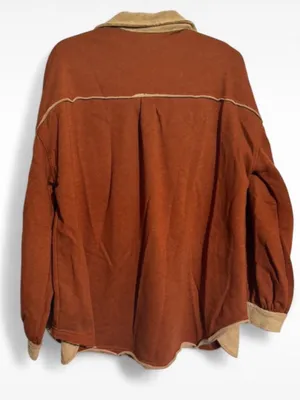 POL Upgrade The Classic Look French Terry Jacket Shacket L in dusky ginger thumbnail 5