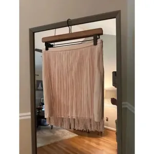 Bershka‎ Fringe Mini Skirt Tan Size 8 Boho Western Festival Faux Suede Tassel thumbnail 2