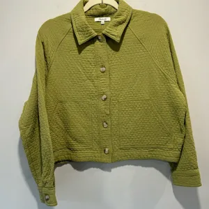NWOT Madewell Quilted Crop Shirt-Jacket Shacket Button Down Green‎ NJ607 Medium thumbnail 10