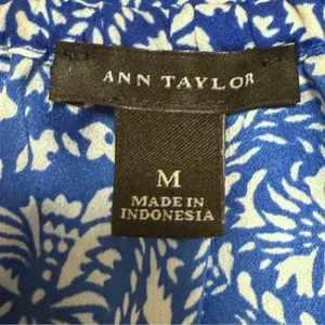 Ann‎ Taylor Tank Top Blue Paisley Boho Pleated Halter Neck Women Medium thumbnail 5