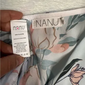 NANU Pink and Green Wrap Sundress with Flutter Sleeves thumbnail 6