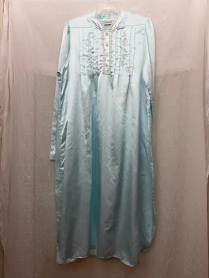 Delicates Vintage Light Blue Nightgown Size Small With Embroidery and Lace thumbnail 3