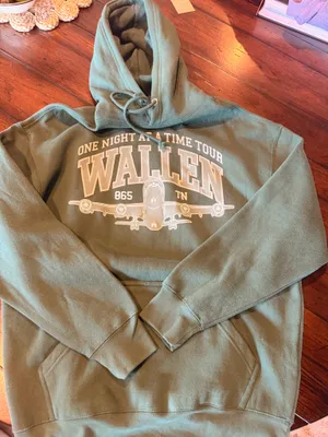 Morgan Wallen One Night At A Time Tour Hoodie Green Concert Merch Graphic Sweatshirt thumbnail 1