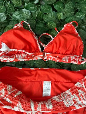 Women’s Red Floral One-Piece Swimsuit thumbnail 3