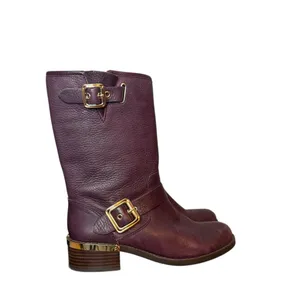 Vince Camuto Windy Purple Leather Moto Boots thumbnail 2