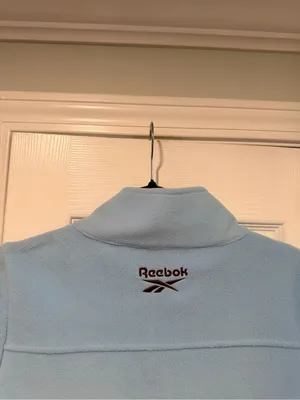 NWT Reebok Size M Blue Full Zip Fleece Jacket Retro Colorblock Outdoor Active thumbnail 6